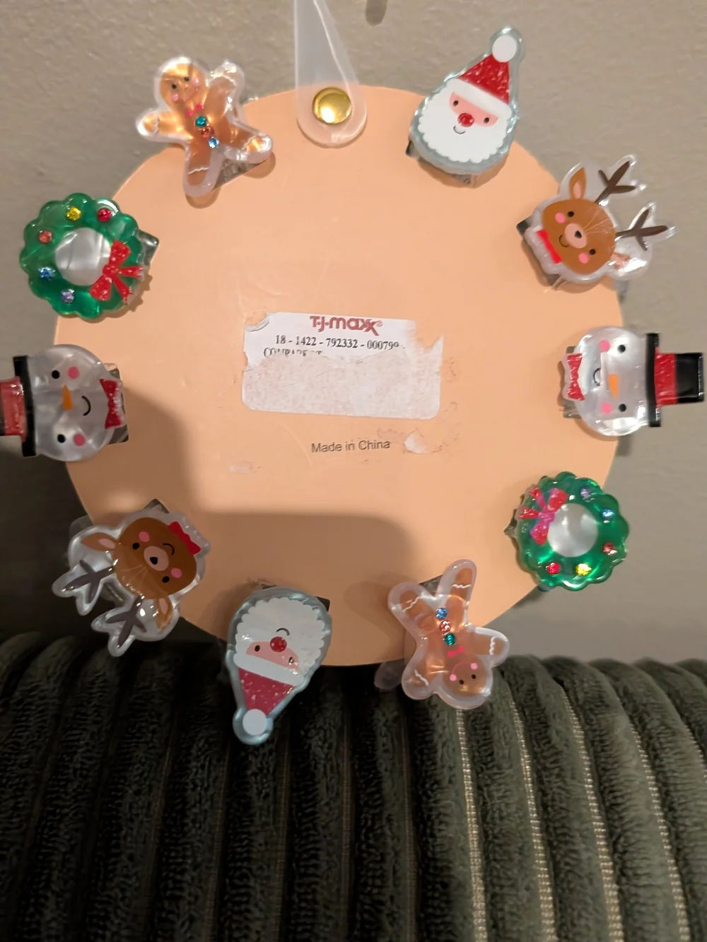 piper·k Kids Holiday Character Hair Clips - Gold with Festive Accents
